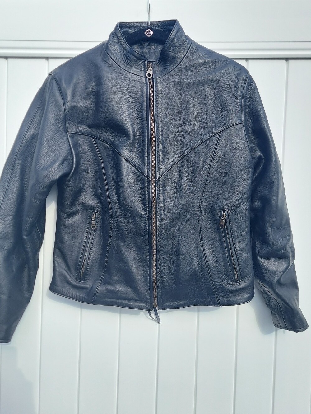 Vintage Mega Force Black Leather Moto Jacket Women's Size Large Western Grunge